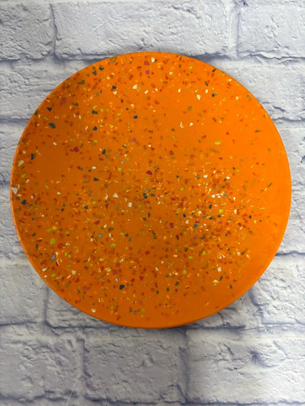 Plate ZAK! Designs Melamine Orange Confetti Melamine 10.5 Inch Replacement